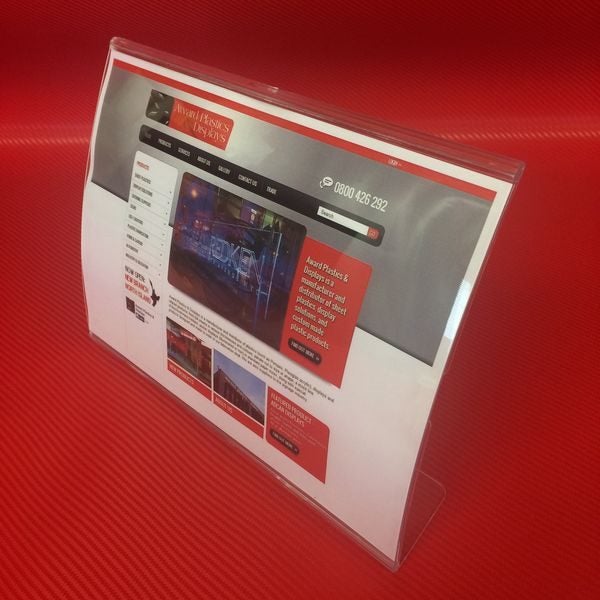 Leanback Curved Menu/Sign Holder A4 Landscape Display Carousel 2