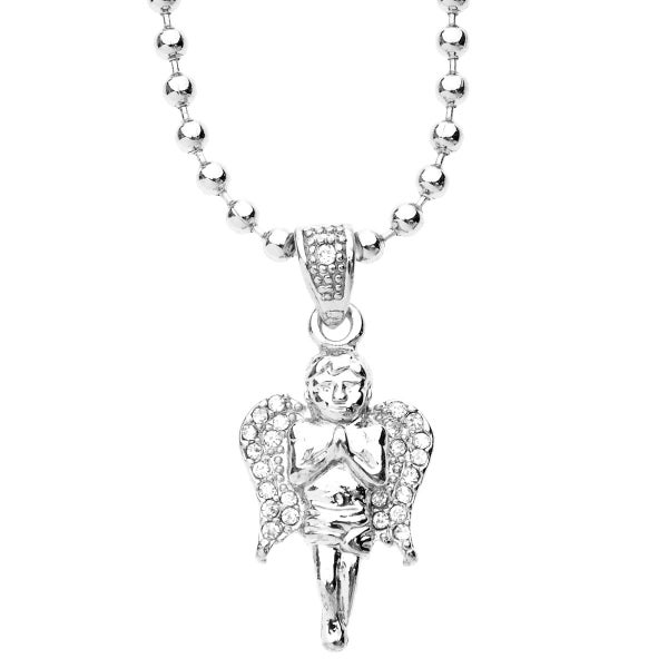 Iced Out Bling Fashion Chain - MICRO ANGEL silver Carousel 1