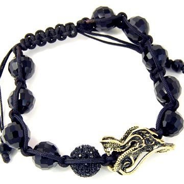 Unisex Bling Bracelet - DISCO BALL ONYX DRAGON Carousel 1