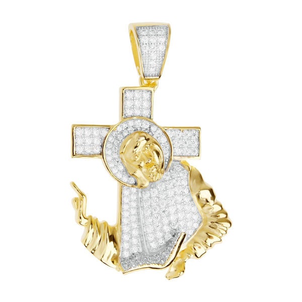 Premium Bling - 925 Sterling Silver Jesus Cross Carousel 1