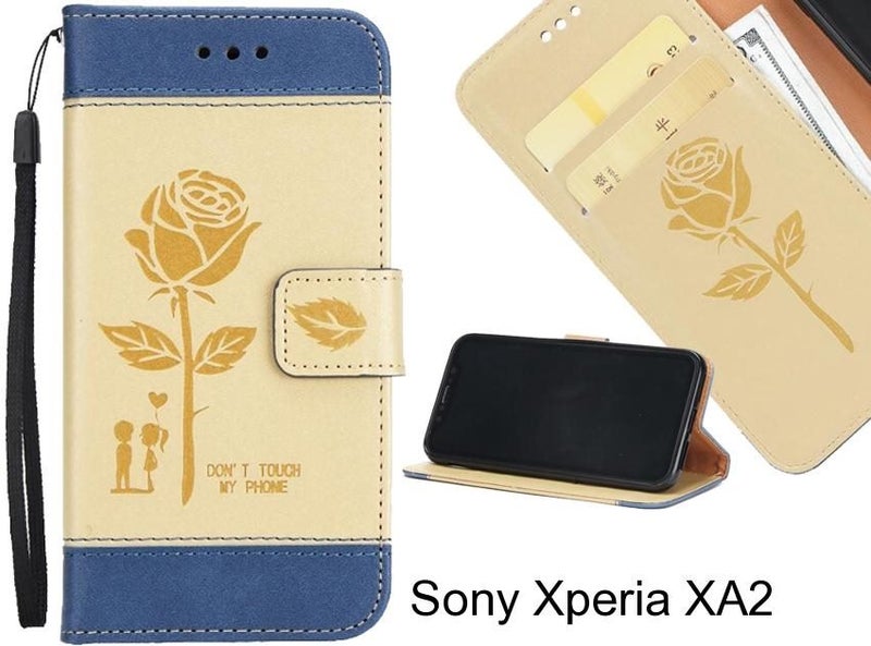 Sony Xperia XA2 case 3D Embossed Rose Floral Leather Wallet cover case Carousel 1