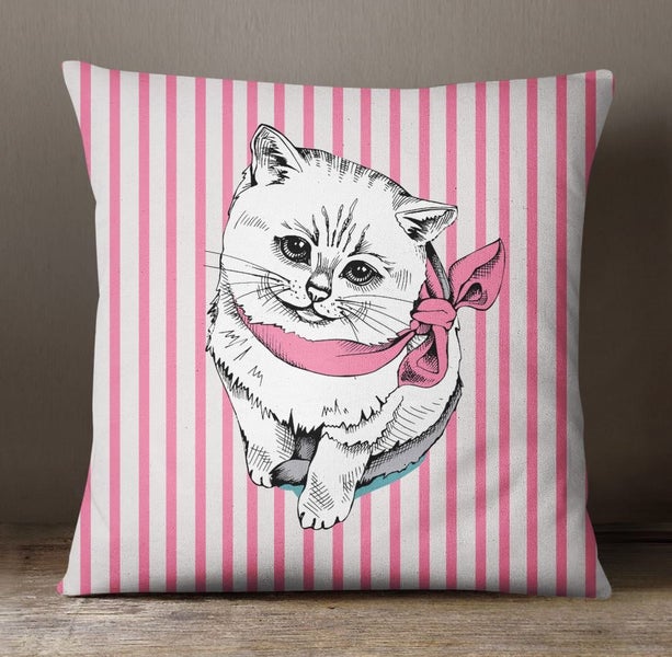 S 4 Sassy Pink Decorative Dog Print Home Decor Cushion Case Square Pillow Cover