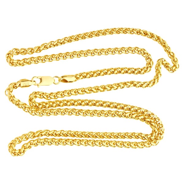 925 Sterling Silver Wheat Chain - SPIGA 4mm gold Carousel 4