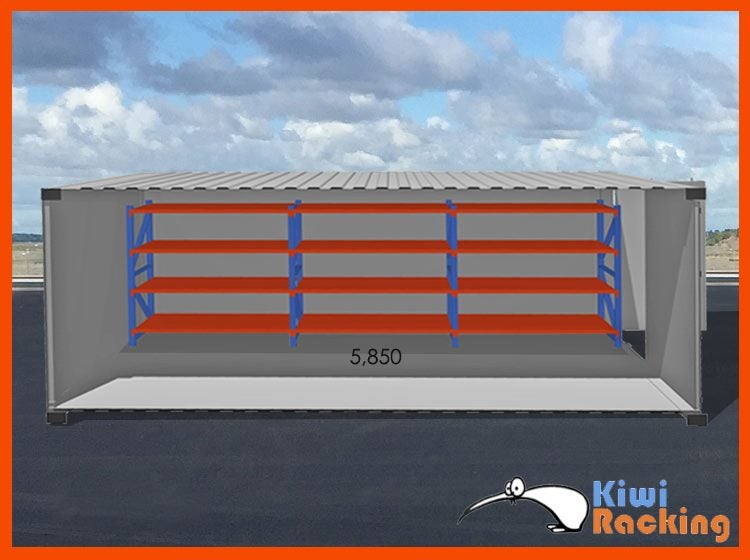 5.85mL x2mH x0.6mD 20" Sea Container Storage Shelving62863219717891112