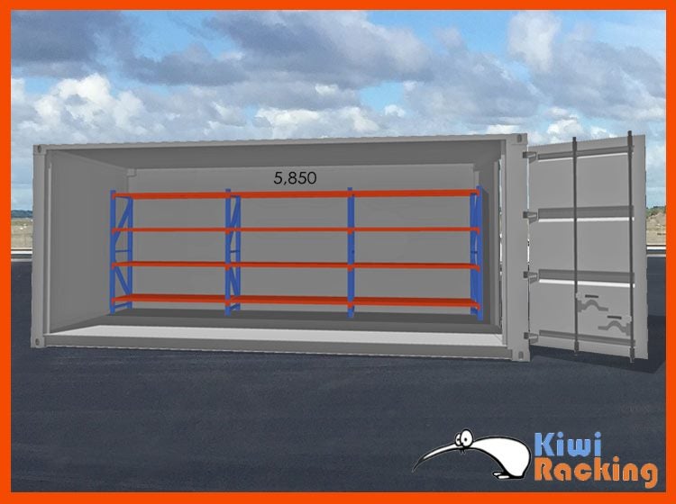 5.85mL x2mH x0.6mD Sea Shipping Container Storage Shelving - DOUBLESIDES Carousel 4