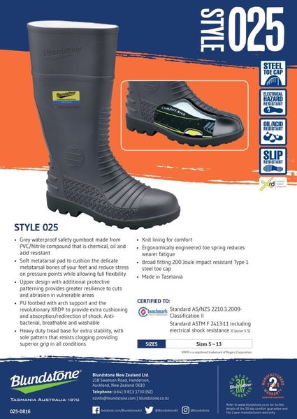 Blundstone 025 Safety Gumboot - Sizes: UK5 - UK13 Carousel 2