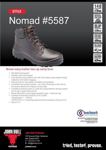 John Bull NOMAD Safety Boot - Sizes: UK5 - UK13 Carousel 2