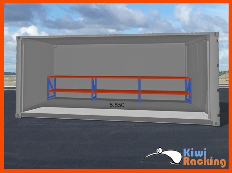 5.85mL x1mH x0.6mD Sea Shipping Container Shelving/ Workbench/ Workstation Carousel 1