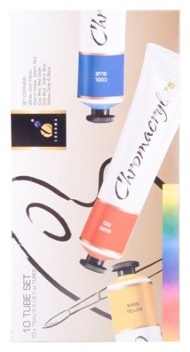 Acrylic Paint - Chromacryl Set 10x75ml Carousel 1
