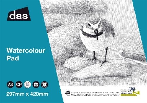 Sketch / Paper Pad - Das W/C Pad (Wrybill) 12sht 300gsm A3 Carousel 1