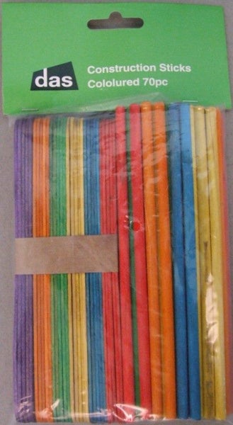 Craft - Construction Sticks Coloured 70pc Carousel 1