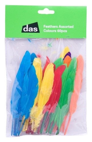 Craft - 60pc Feathers Assorted Colours Carousel 1