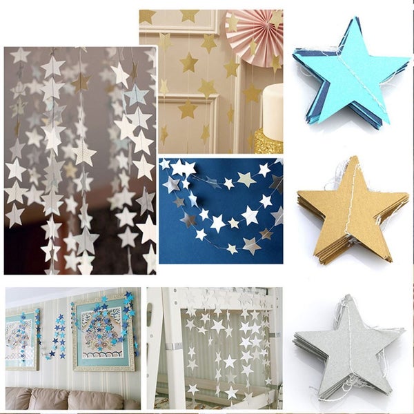 4M Star Paper Garland Bunting Banner (L) for Wedding Birthday Decor Gold Carousel 2
