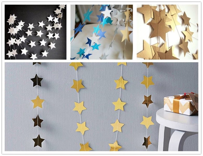 4M Star Paper Garland Bunting Banner (L) for Wedding Birthday Decor Gold Carousel 1