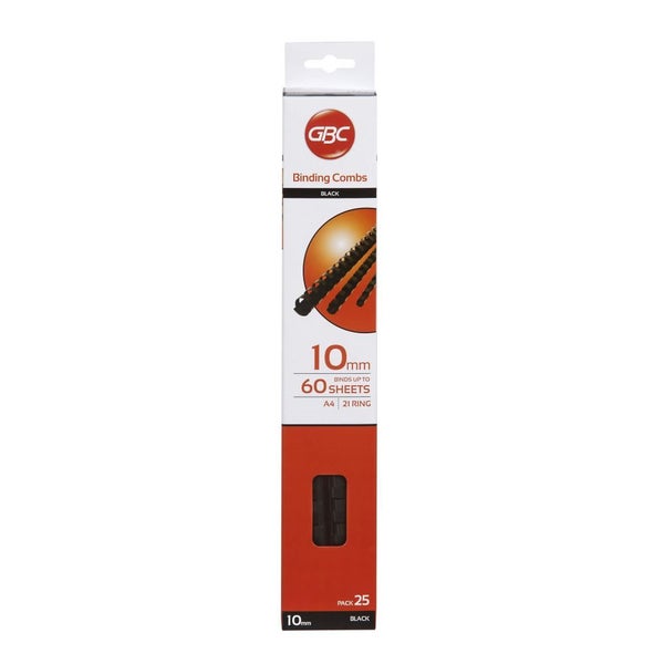 GBC Binding Comb 10mm Black Pk25 Carousel 1