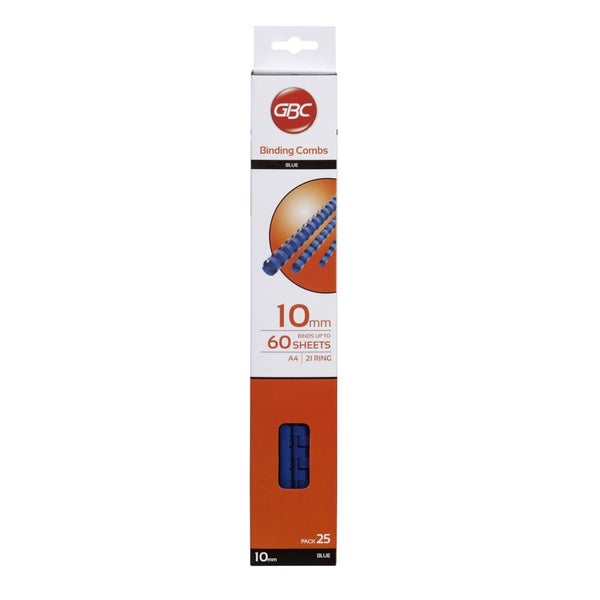 GBC Binding Comb 10mm Blue Pk25 Carousel 1
