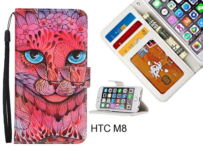 HTC M8 case 3 card leather wallet case printed ID Carousel 1