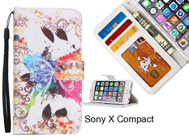 Sony X Compact case 3 card leather wallet case printed ID Carousel 1