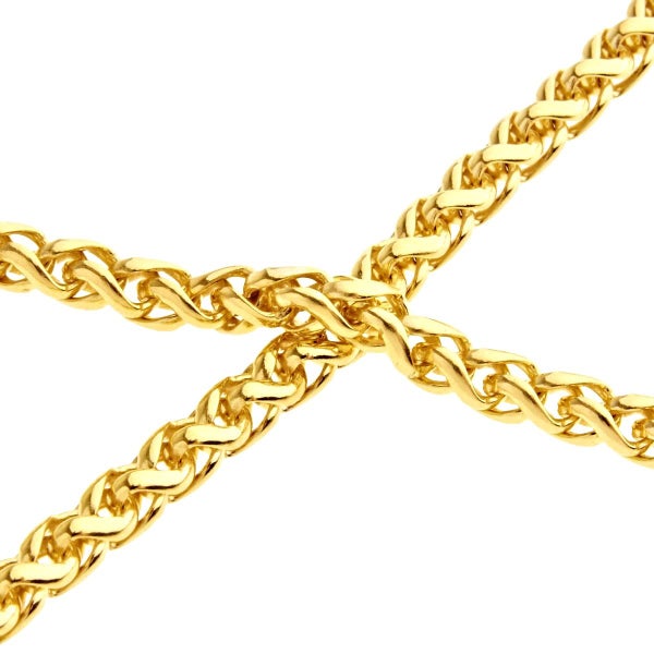 925 Sterling Silver Wheat Chain - SPIGA 4mm gold Carousel 2
