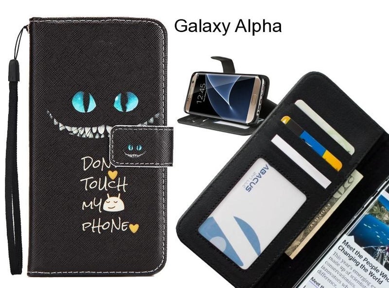 Galaxy Alpha case 3 card leather wallet case printed ID Carousel 1