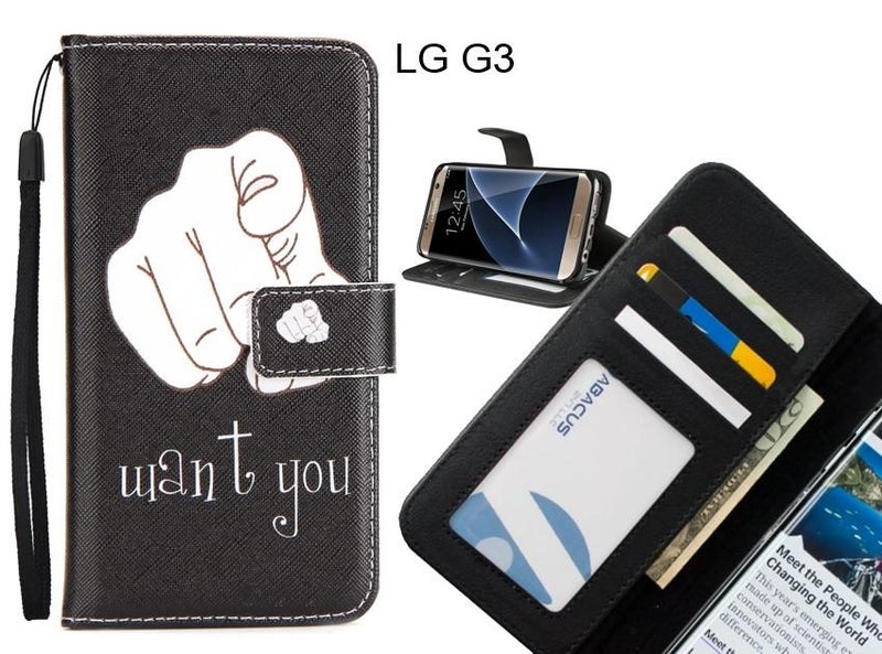 LG G3 case 3 card leather wallet case printed ID Carousel 1