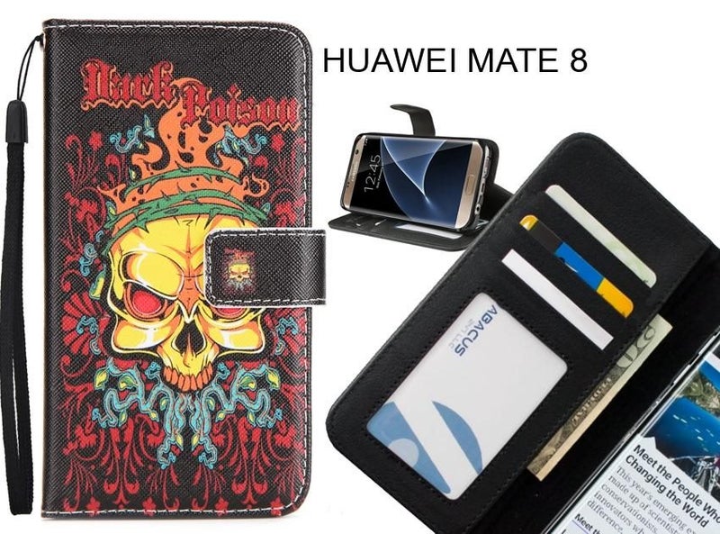 Custodia Flip Per Huawei P Smart 2019 – Cover Portafoglio 3D Teschio E Fiore, Pelle PU - 3