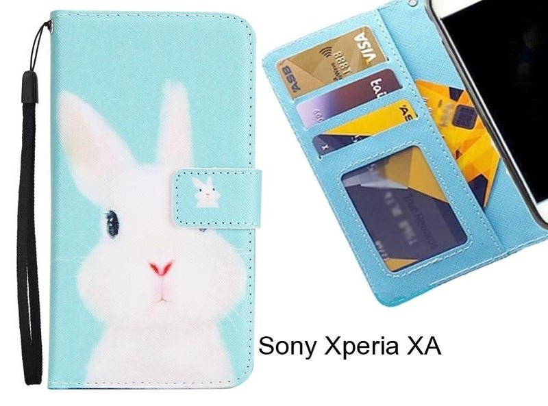 Sony Xperia XA case 3 card leather wallet case printed ID Carousel 1