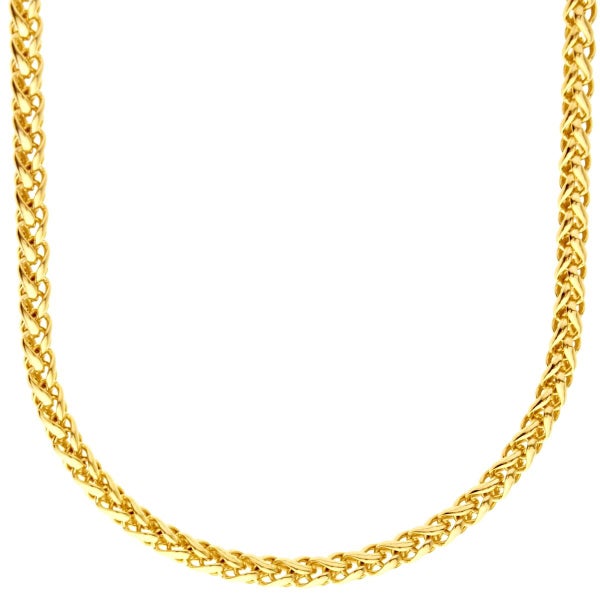 925 Sterling Silver Wheat Chain - SPIGA 4mm gold Carousel 1