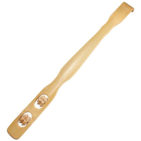 2 in 1 Bamboo Back Itching Scratcher Tools Full Body Roller Massage Stick Carousel 2