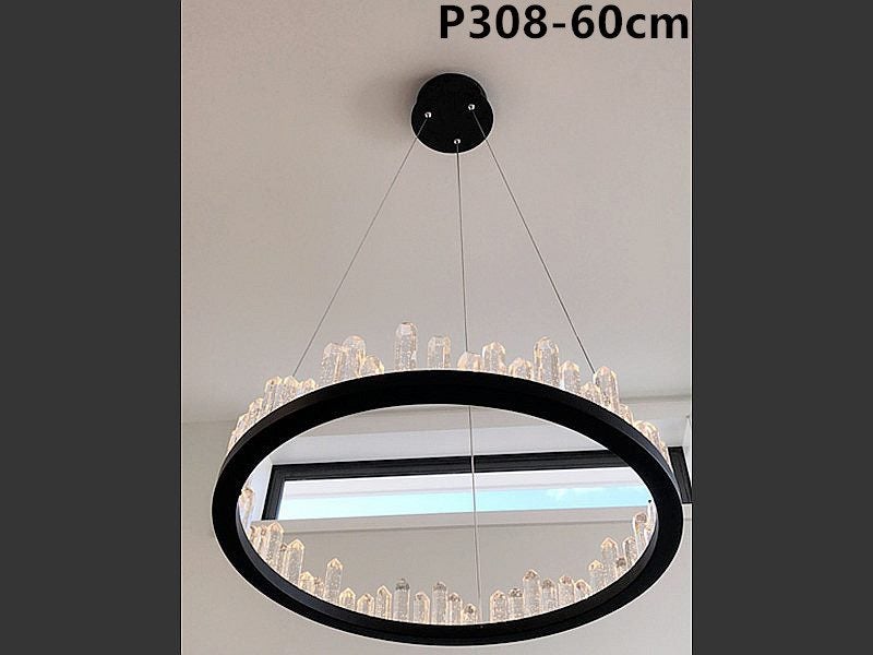 Black Color LED Crystal Pendant Light,Two Size Carousel 2