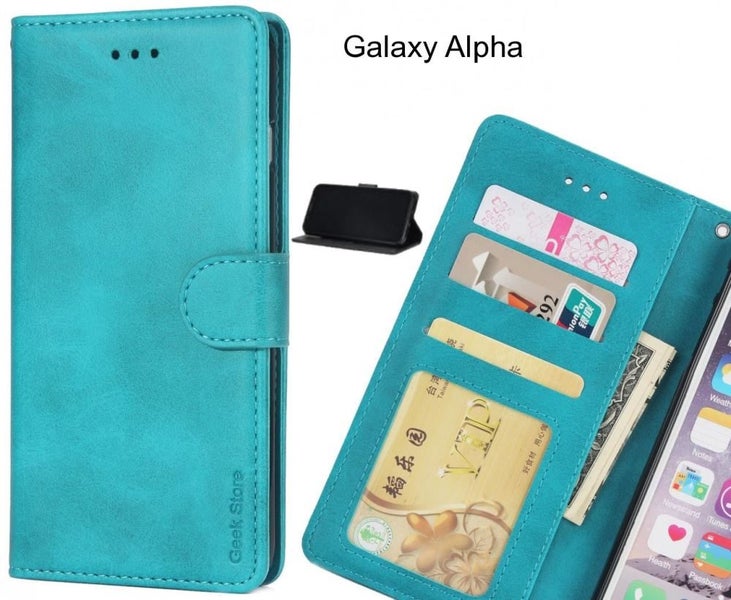 Galaxy Alpha case executive leather wallet case Carousel 1