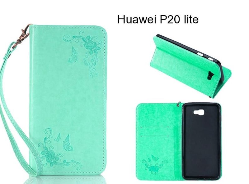 Huawei P20 lite CASE Premium Leather Embossing wallet Folio case Carousel 1