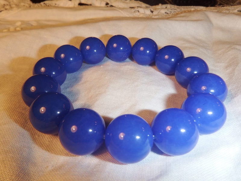 Huge Natural Blue Jade ball bracelet 14mm Carousel 1