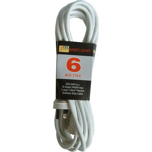 Extension Lead - Domestic White Xlectric 6m Carousel 1