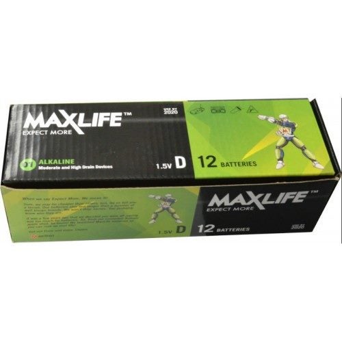 Max-Life Batteries Alkaline D 12 Pack Carousel 1