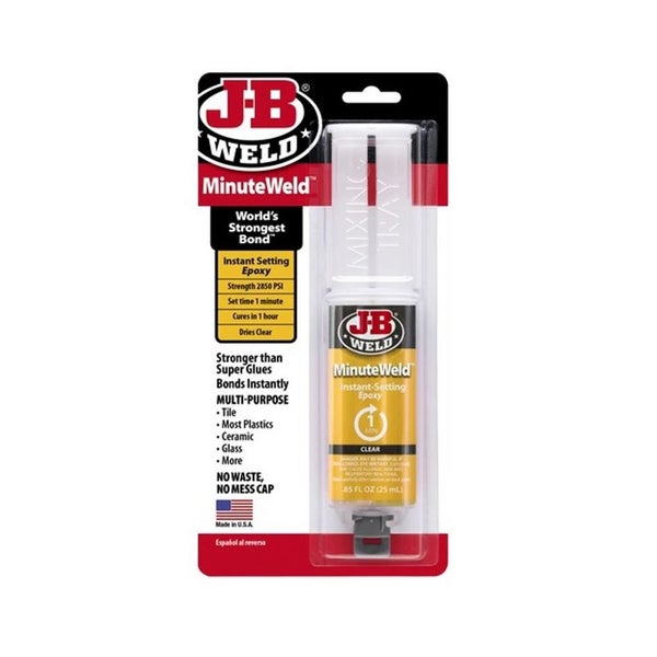 JB WELD Minuteweld Clear Epoxy Syringe 25Ml Carousel 1