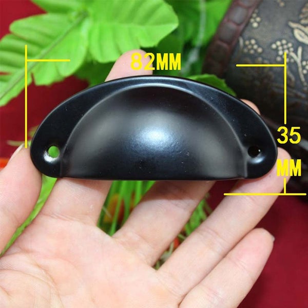 Black Half Round Drawer Handle with Screws Carousel 7