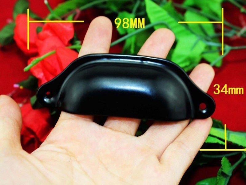 20Pcs Large Black Half Round Drawer Handle with Screws 98mm Carousel 3