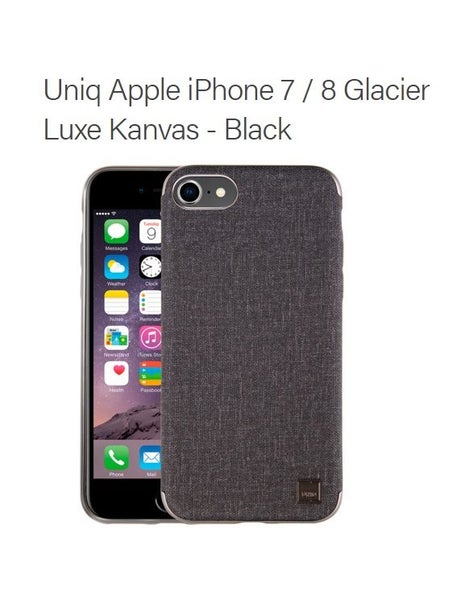 Uniq Apple iPhone SE 2020 / 8 / 7 4.7" Glacier Luxe Kanvas Case - Black Carousel 1