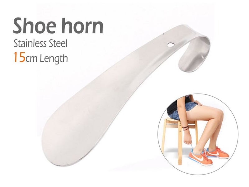 Stainless Steel Shoe Horn Professional Metal Shoe Horn 15cm, Easy Grip Handle Carousel 1