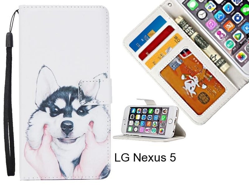 LG Nexus 5 case 3 card leather wallet case printed ID Carousel 1