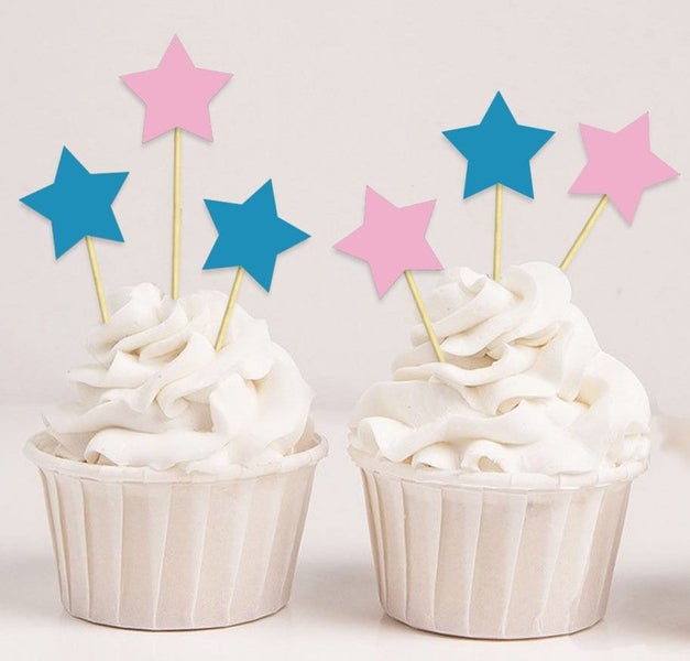 Darling Souvenir Baby Shower Birthday Star Shapes Cupcake Toppers