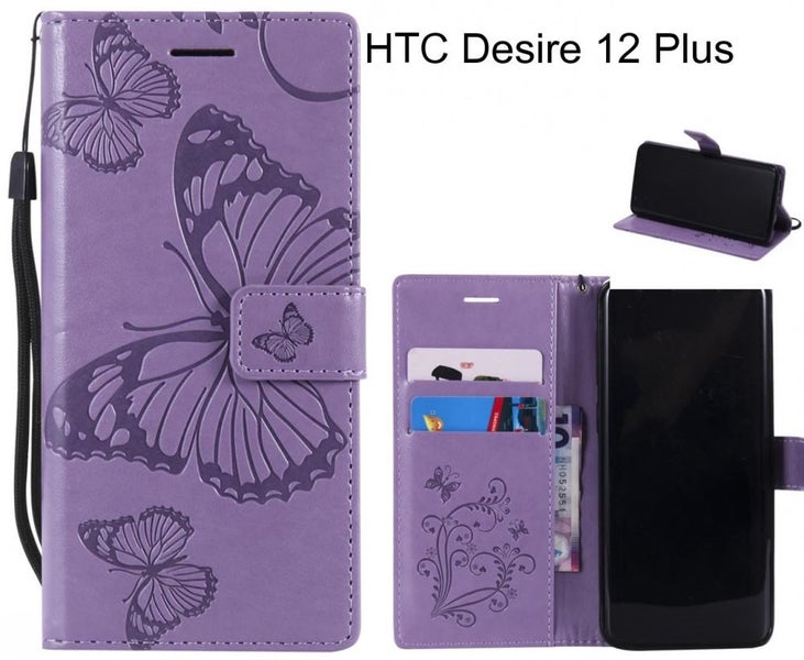 HTC Desire 12 Plus case Embossed Butterfly Wallet Leather Case Carousel 1