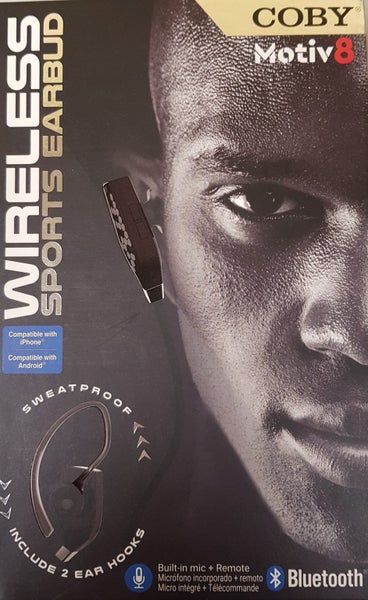 Coby Wireless Sports Earbud - Sweatproof, 6 hours playtime, hands free and inclu Carousel 1