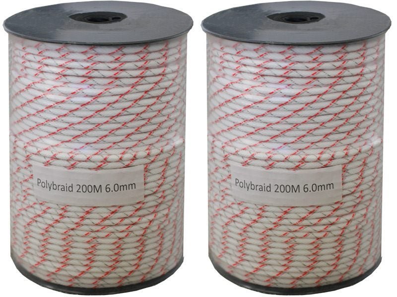 2x 200M Fence Poly Braid 6mm width -- New Carousel 1