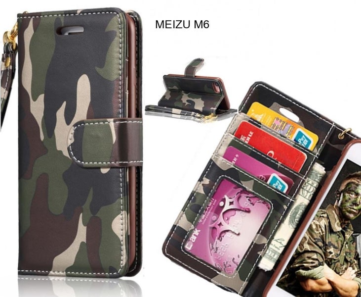 MEIZU M6 case camouflage leather wallet case cover Carousel 1
