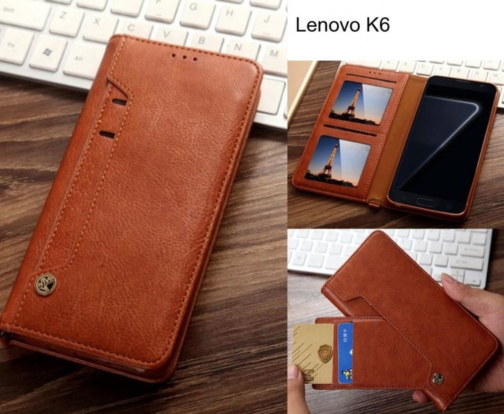 Lenovo K6 case flip leather wallet case 6 card slots Carousel 1