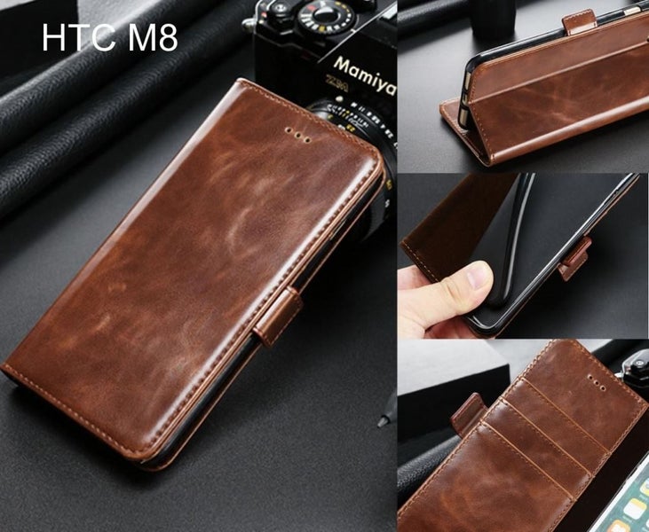 HTC M8 case premium fine leather wallet case Carousel 1
