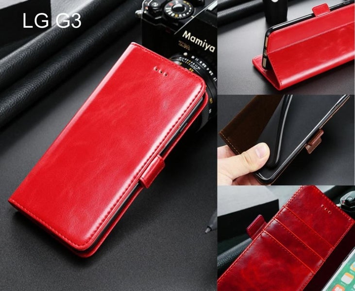 LG G3 case premium fine leather wallet case Carousel 1