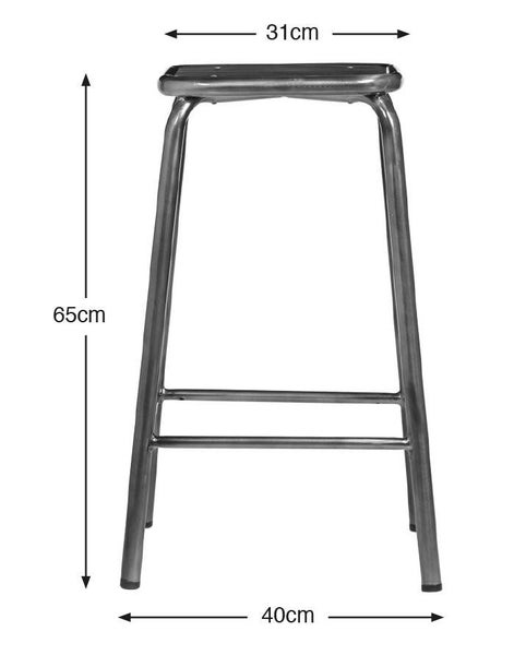École Bistro Barstool 65cm - Gunmetal/Natural Top Carousel 4